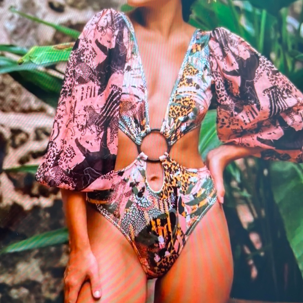 Jungle Monokini Bikini With Sleeves Onepiece Size XL